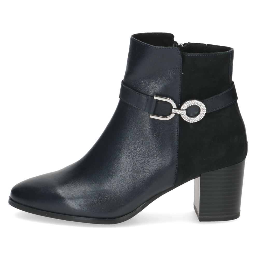 Caprice | Leather Heeled Ankle Boot | 25302 | Ocean Comb