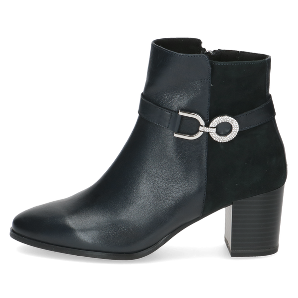 Caprice | Leather Heeled Ankle Boot | 25302 | Ocean Comb