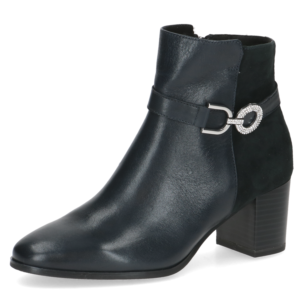 Caprice | Leather Heeled Ankle Boot | 25302 | Ocean Comb