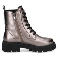 Caprice | Metallic Chunky Lace Up Boot | 26229 | Taupe Metallic