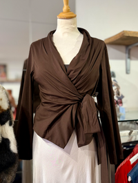Lightweight Stretch Wrap Jacket | Chocolate