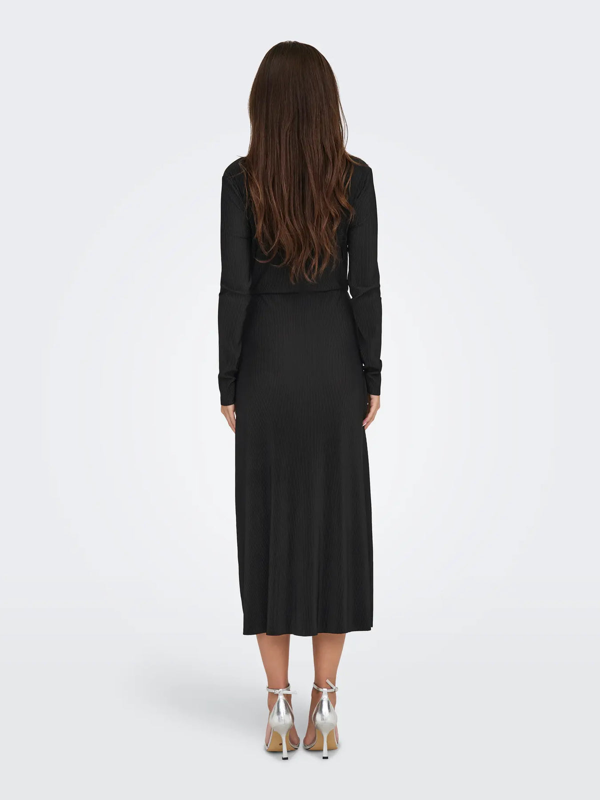 JDYBea L/S Plisse Midi Dress | Black