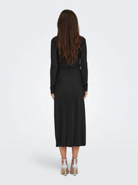 JDYBea L/S Plisse Midi Dress | Black
