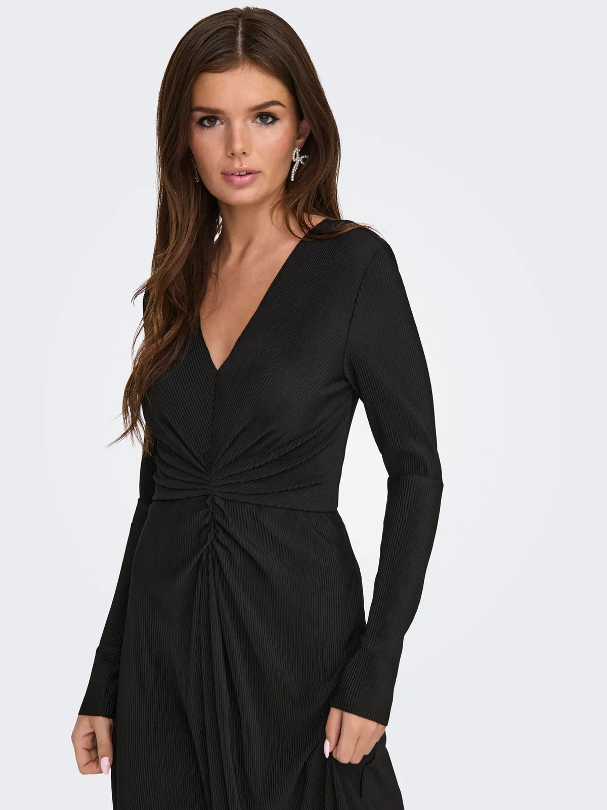 JDYBea L/S Plisse Midi Dress | Black