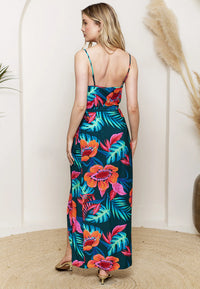 Tropical Print Wrap Cami Dress | Multi