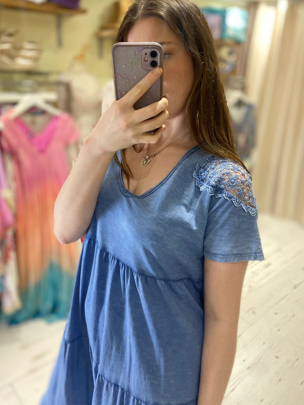 Rachel Tiered Jersey T-Shirt Dress | Blue