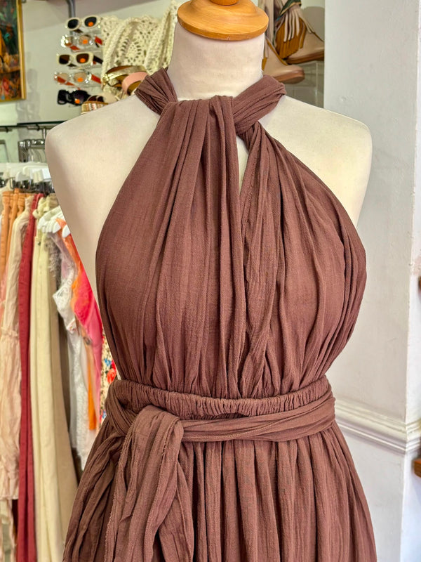 Cotton Infinity Dress | Chocolate Brown
