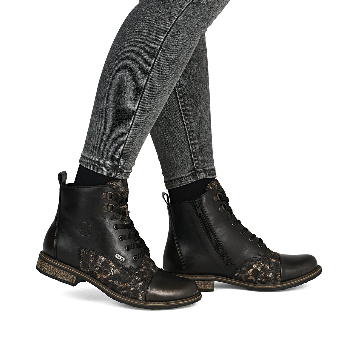 Rieker | 74842-00 | Leather Ankle Boot | Black