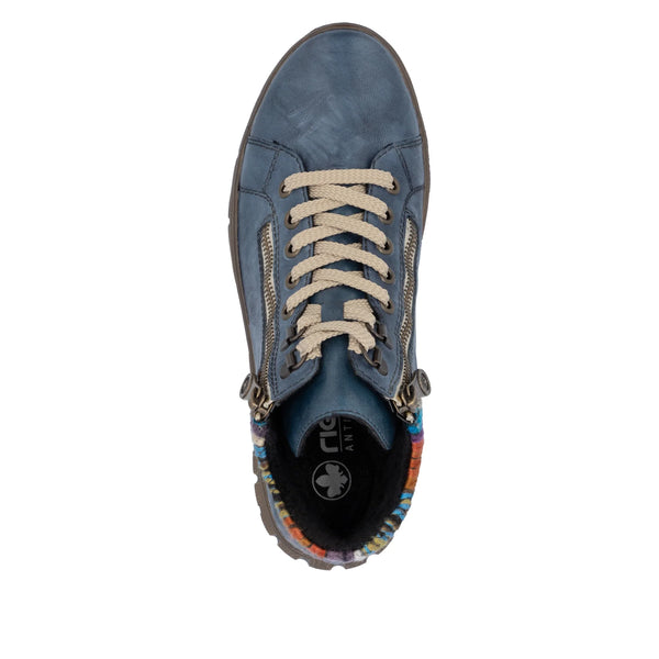 Rieker | N1305-14 Water Repellent Casual Ankle Boot | Blue
