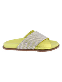 Adesso | Tatiana Metallic Slider Sandal | Lime