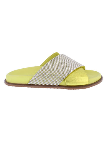 Adesso | Tatiana Metallic Slider Sandal | Lime
