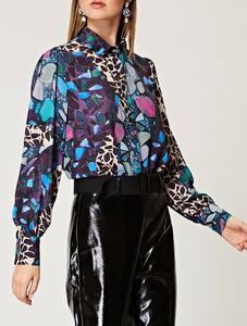 Printed Blouse with Wide Cuffs | Multi