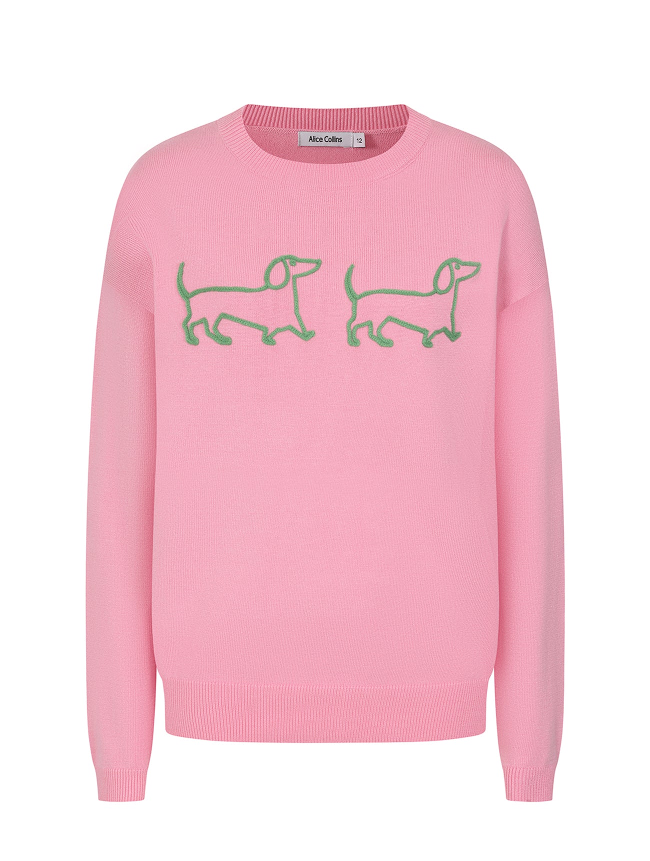 Jessie & Pippa Dachshund Sweater | Pink/Green