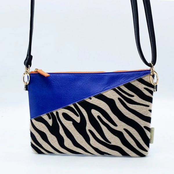 Animal Print Blue Zebra Print Clutch Bag