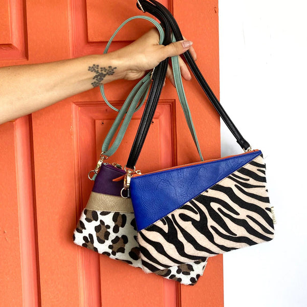 Animal Print Blue Zebra Print Clutch Bag