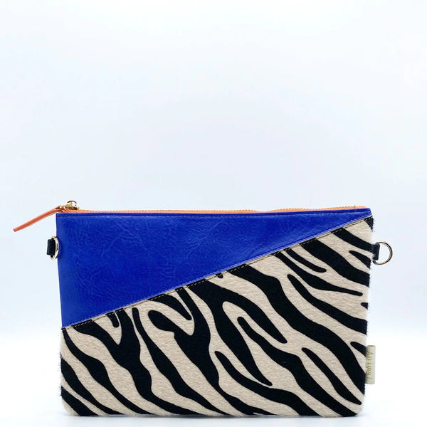 Animal Print Blue Zebra Print Clutch Bag