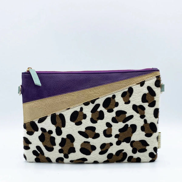 Animal Print Purple Leopard Clutch Bag