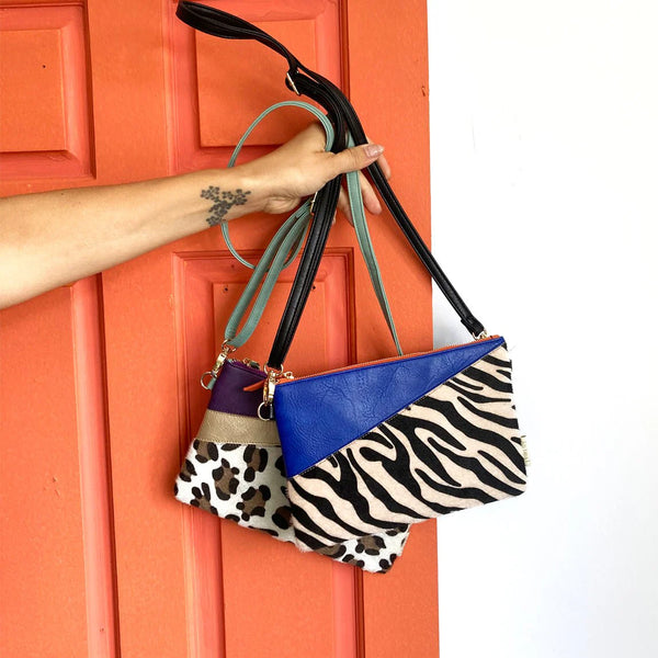 Animal Print Purple Leopard Clutch Bag