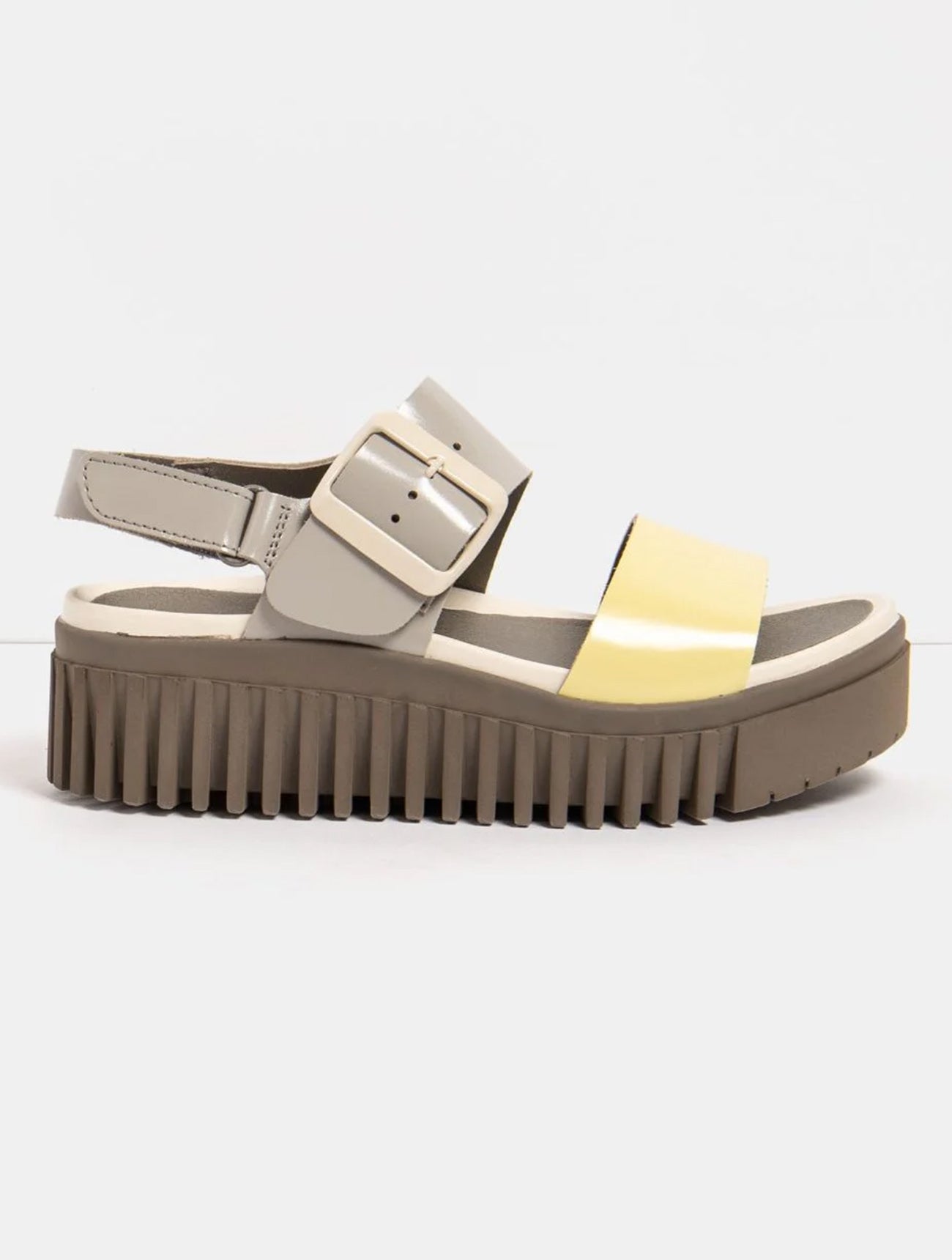 ART | 1578 Brighton Platform Sandal | Cinder/Pale Yellow