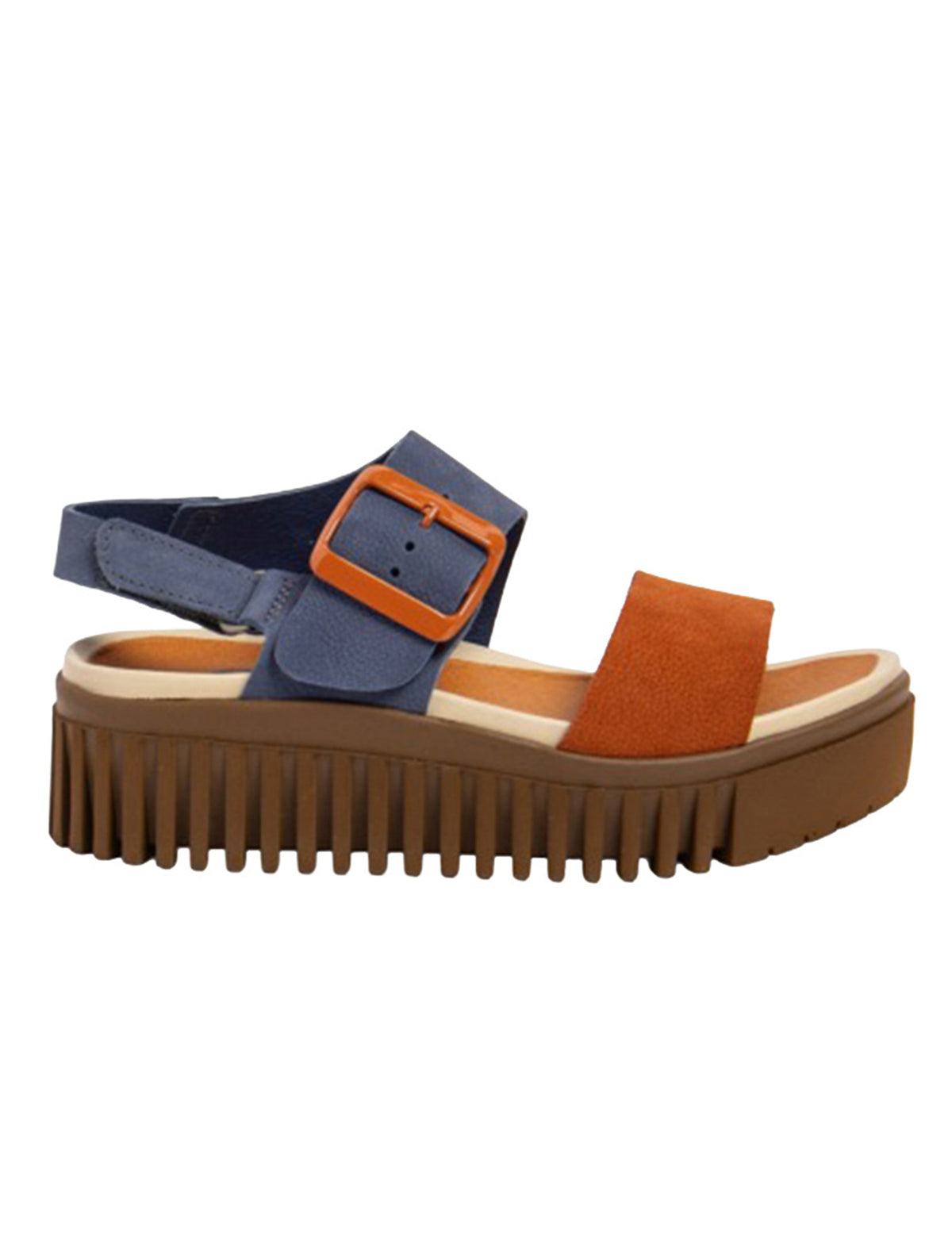 ART | 1578 Brighton Platform Sandal | Ocean/Dark Orange