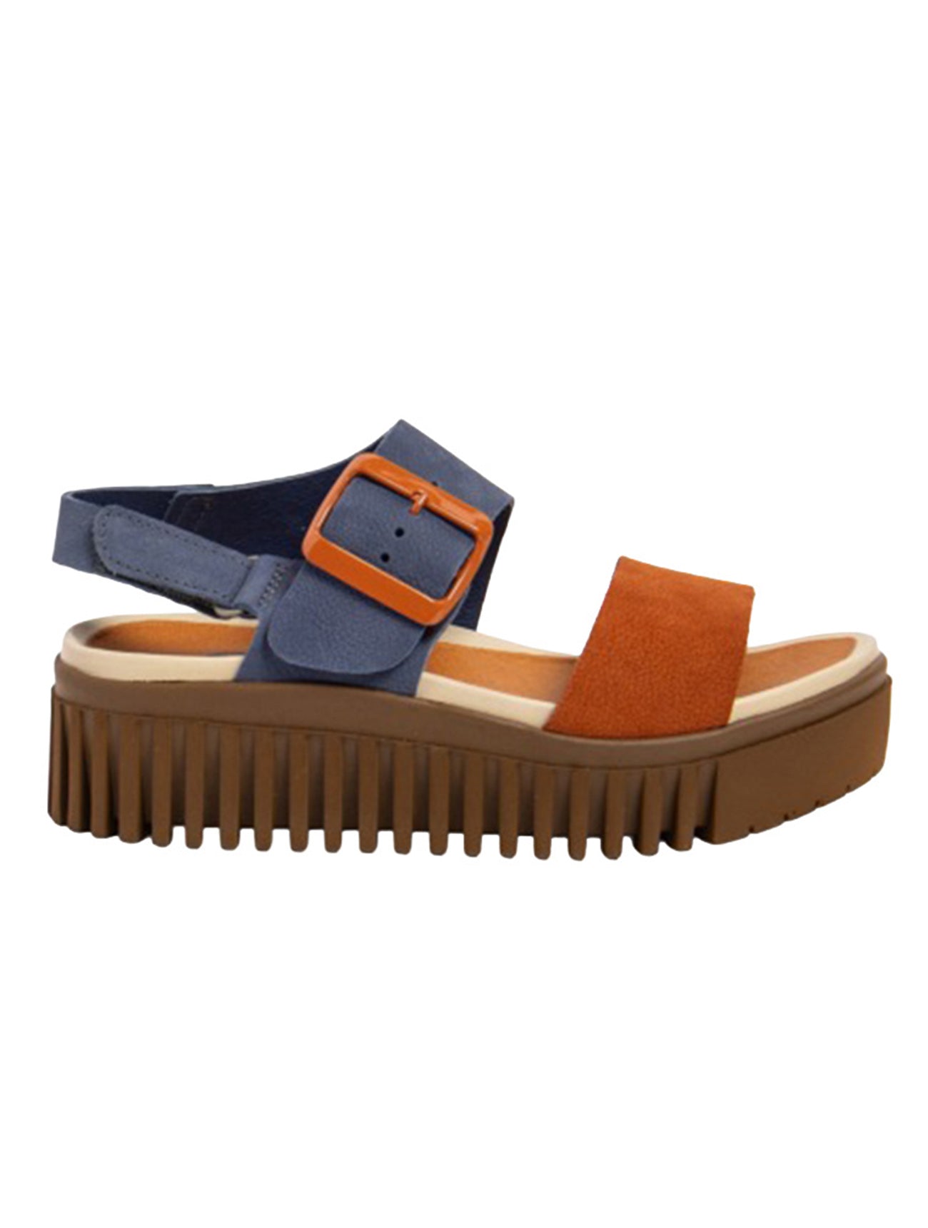 ART | 1578 Brighton Platform Sandal | Ocean/Dark Orange