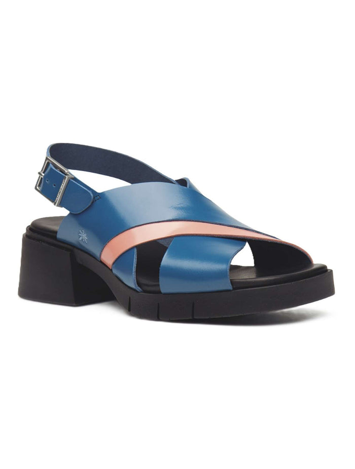 ART | 2063 Varsovia Block Heel Sandal | Shiny Royal Blue/Flamingo