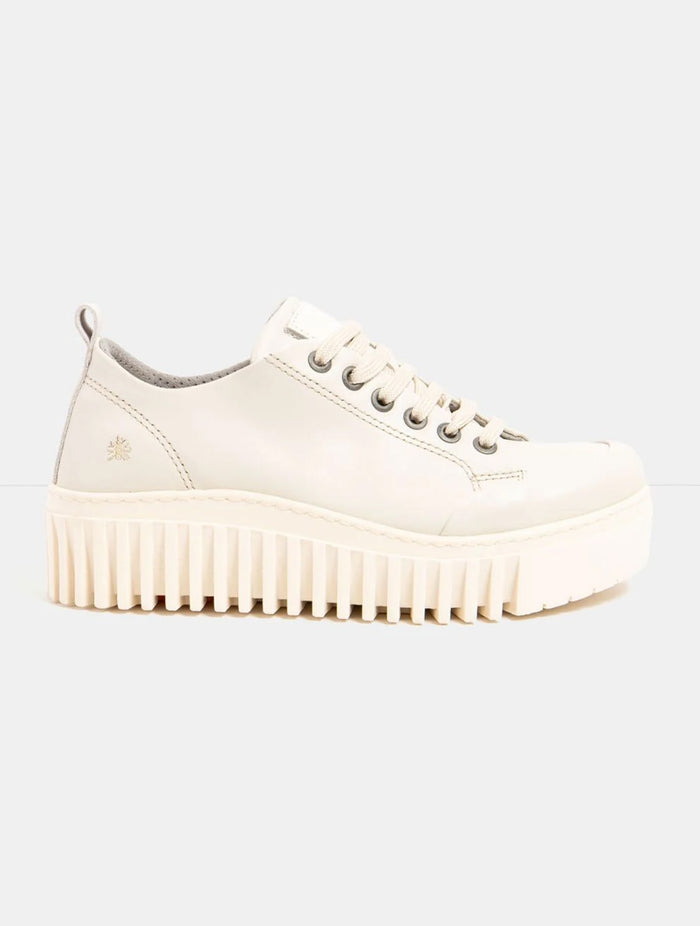 ART | 1535 Brighton Platform Leather Trainer | Cream