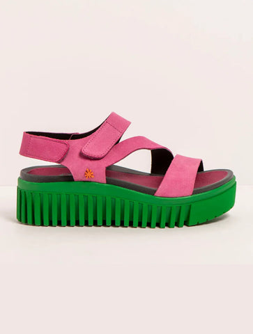 Art | Brighton Sandal 1573 | Nubuck Pink/Green