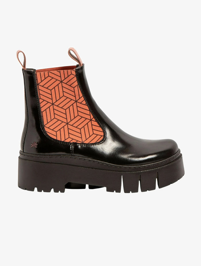 ART | Leeds Nappa Shiny Ankle Boot 1766 | Black/Flamingo