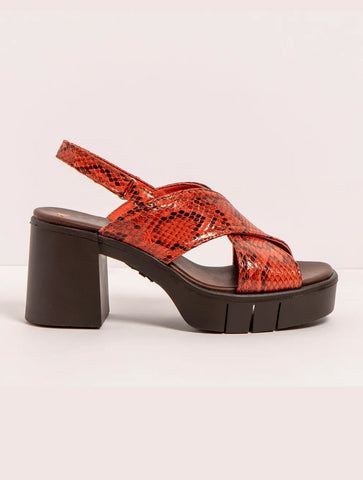 Art | Eivissa Sandal 1990 | Snake Teja (Brick Red)
