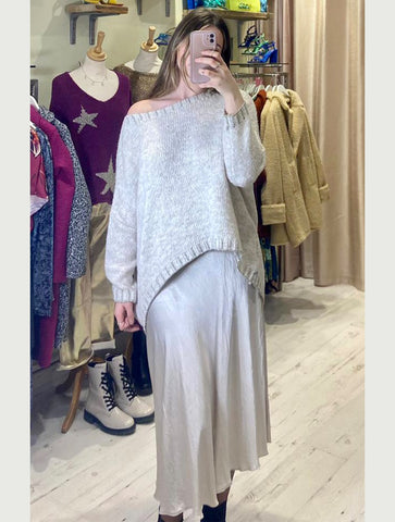 Aurora Satin Skirt | Ivory