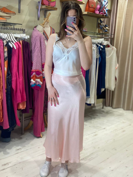 Aurora Satin Skirt | Light Pink