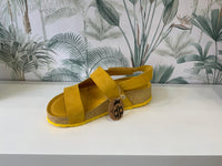 Yokono | LANKA-261 | Suede Platform Sling Back Sandal | Mustard Yellow