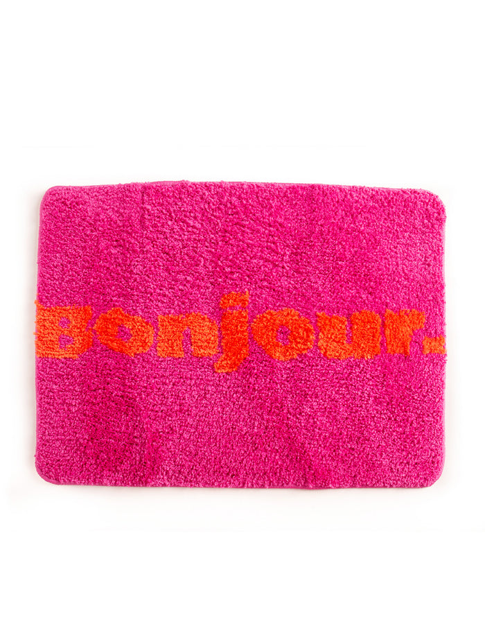 Helio Ferretti | Bonjour Bath Mat | Pink and Orange