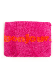 Helio Ferretti | Bonjour Bath Mat | Pink and Orange