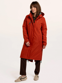 Pop Longline Waterproof Coat | Burnt Orange