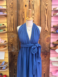 Cotton Infinity Dress | Mid Blue
