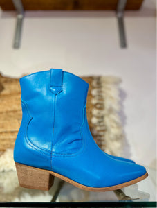 Leather Short Cowboy Boot | 05810 | Turquoise Blue