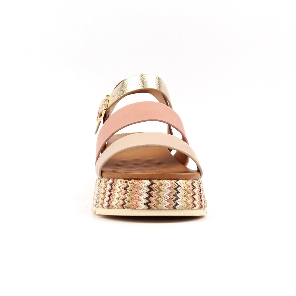 Berkley | Retro Chunky Sandal | Beige Multi