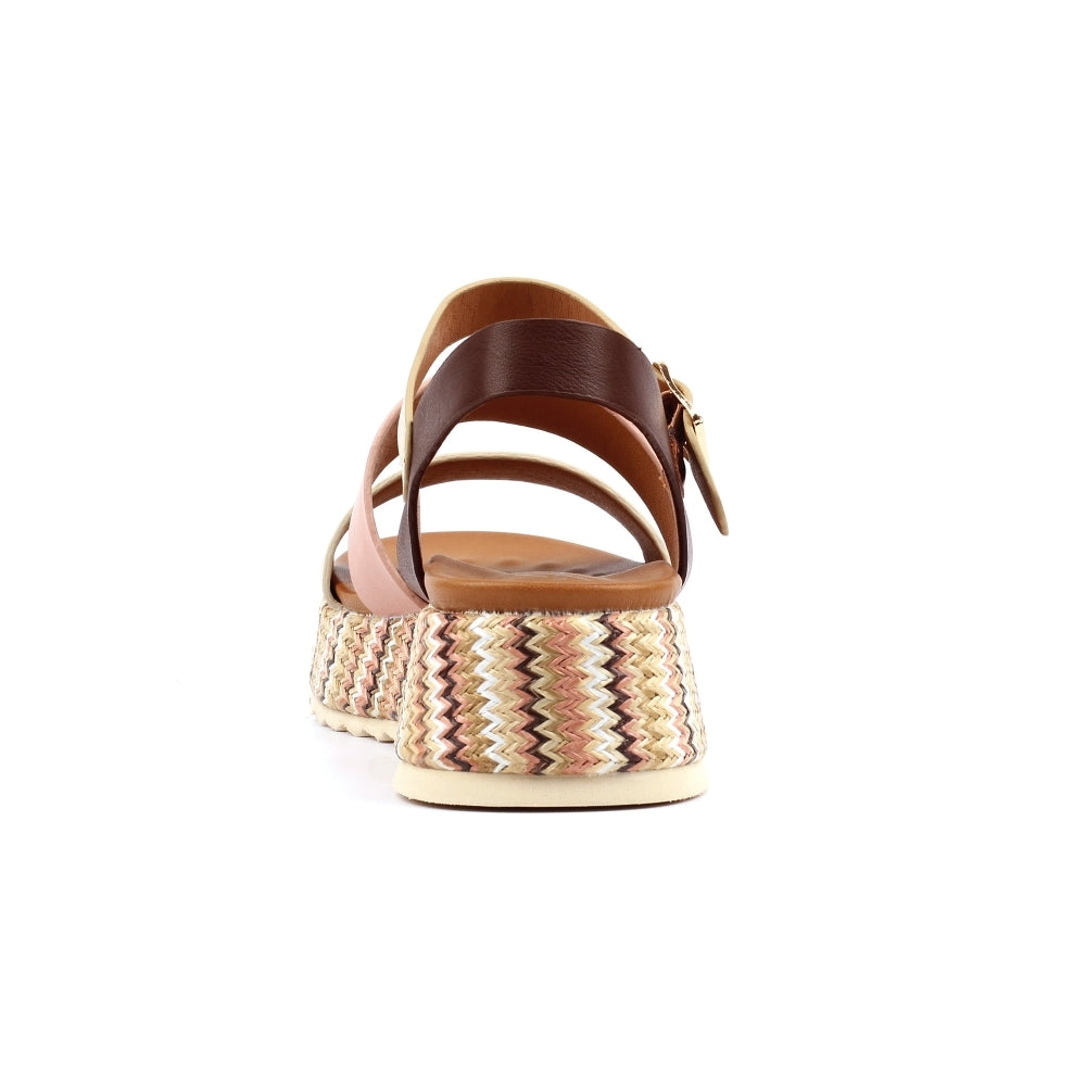 Berkley | Retro Chunky Sandal | Beige Multi