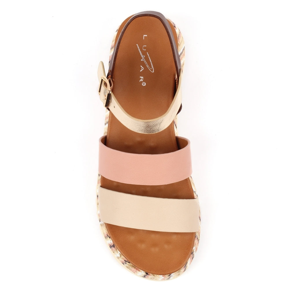 Berkley | Retro Chunky Sandal | Beige Multi