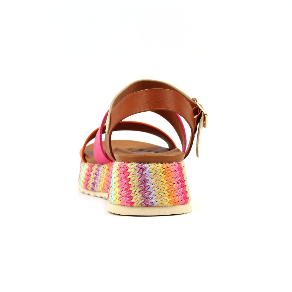 Berkley | Retro Chunky Sandal | Pink/Orange Multi