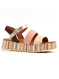 Berkley | Retro Chunky Sandal | Beige Multi
