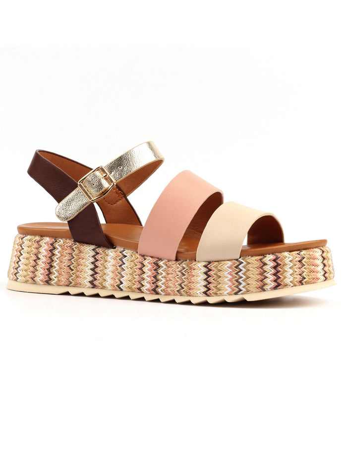 Berkley | Retro Chunky Sandal | Beige Multi