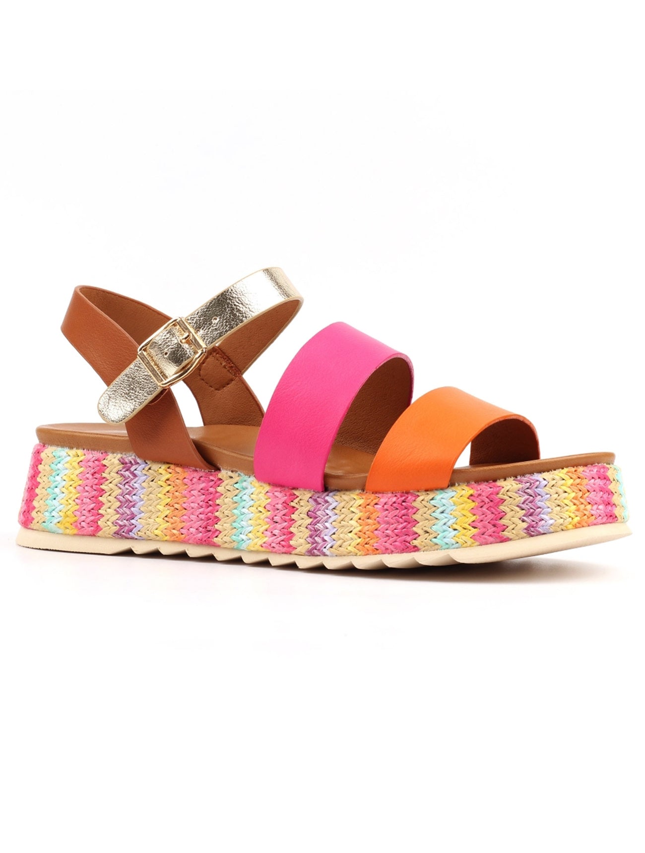 Berkley | Retro Chunky Sandal | Pink/Orange Multi