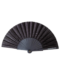 Black Glitter 23cm Fan