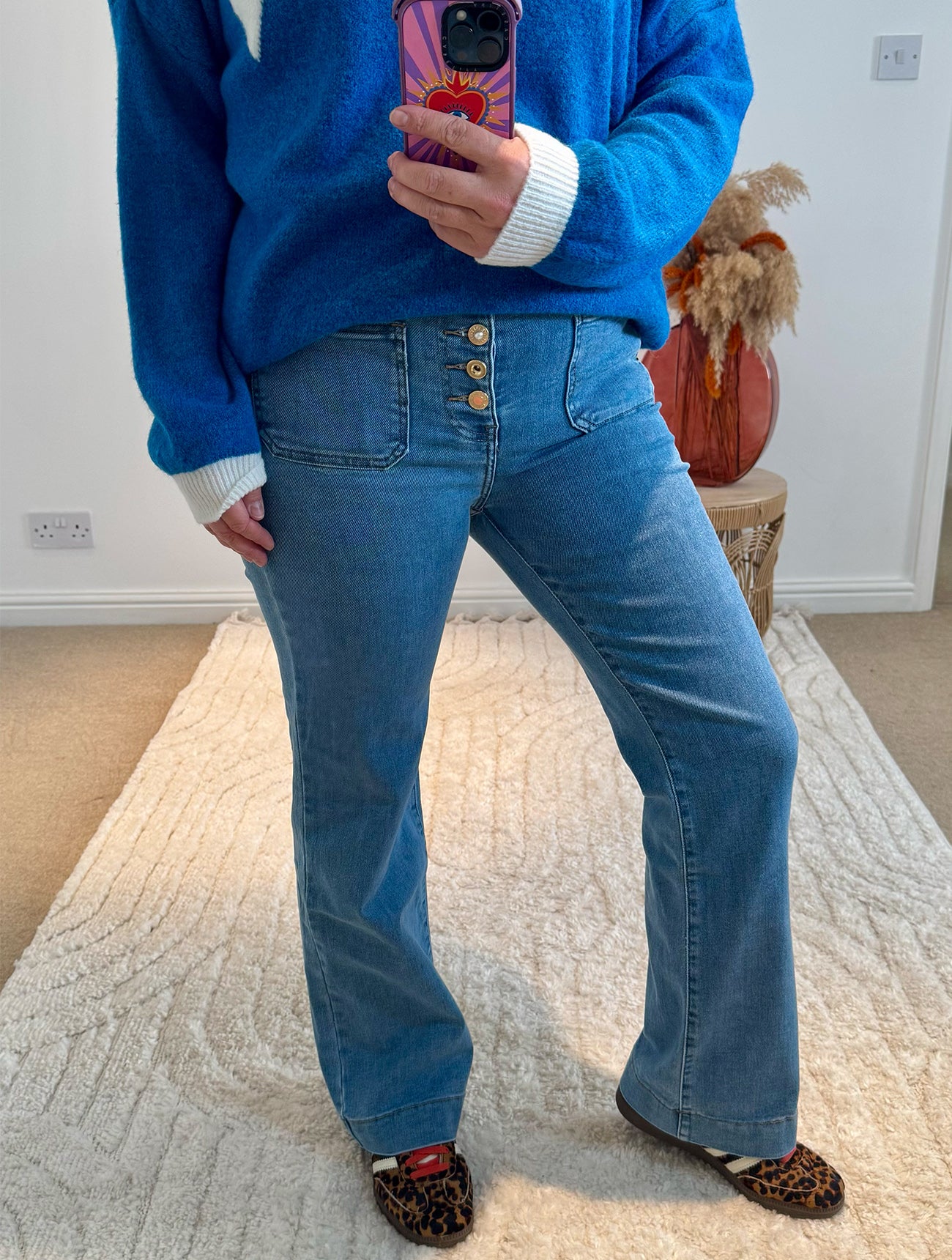 Folyrose Retro Wide Leg Jeans | Vintage Wash Denim