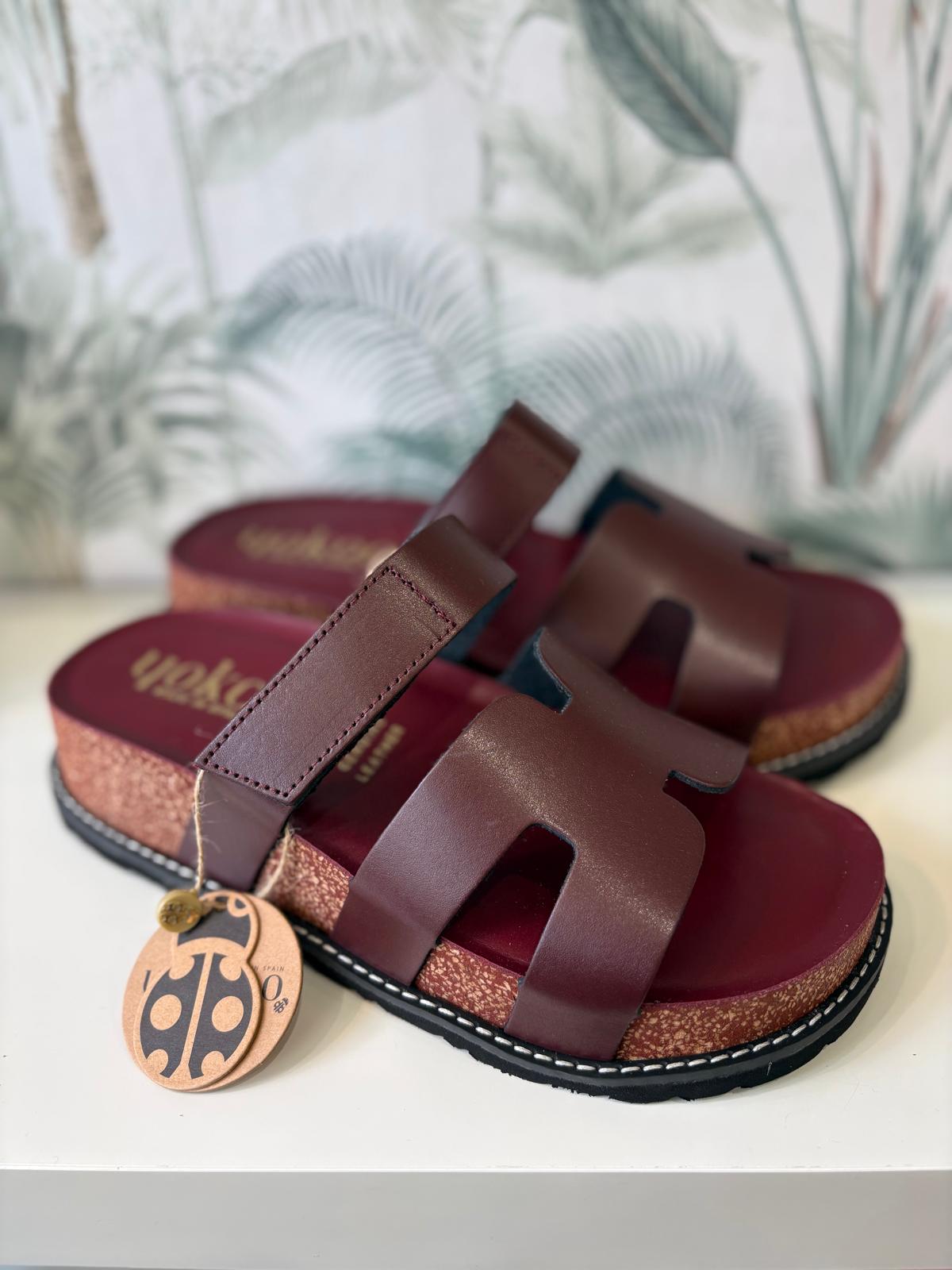 Yokono | Oca-125 | Platform Slip On Sandal | Bordeaux