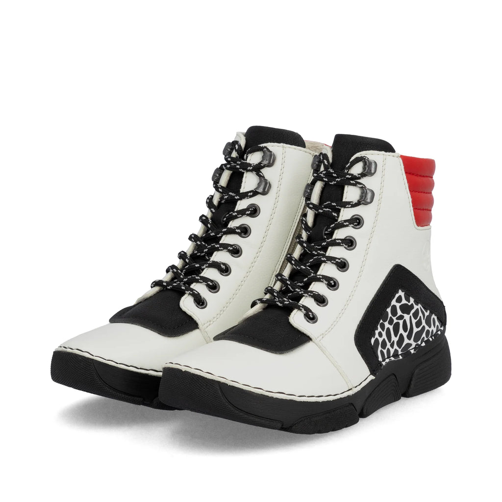 Rieker 45904-60 | Ankle Boot | Black/White/Red