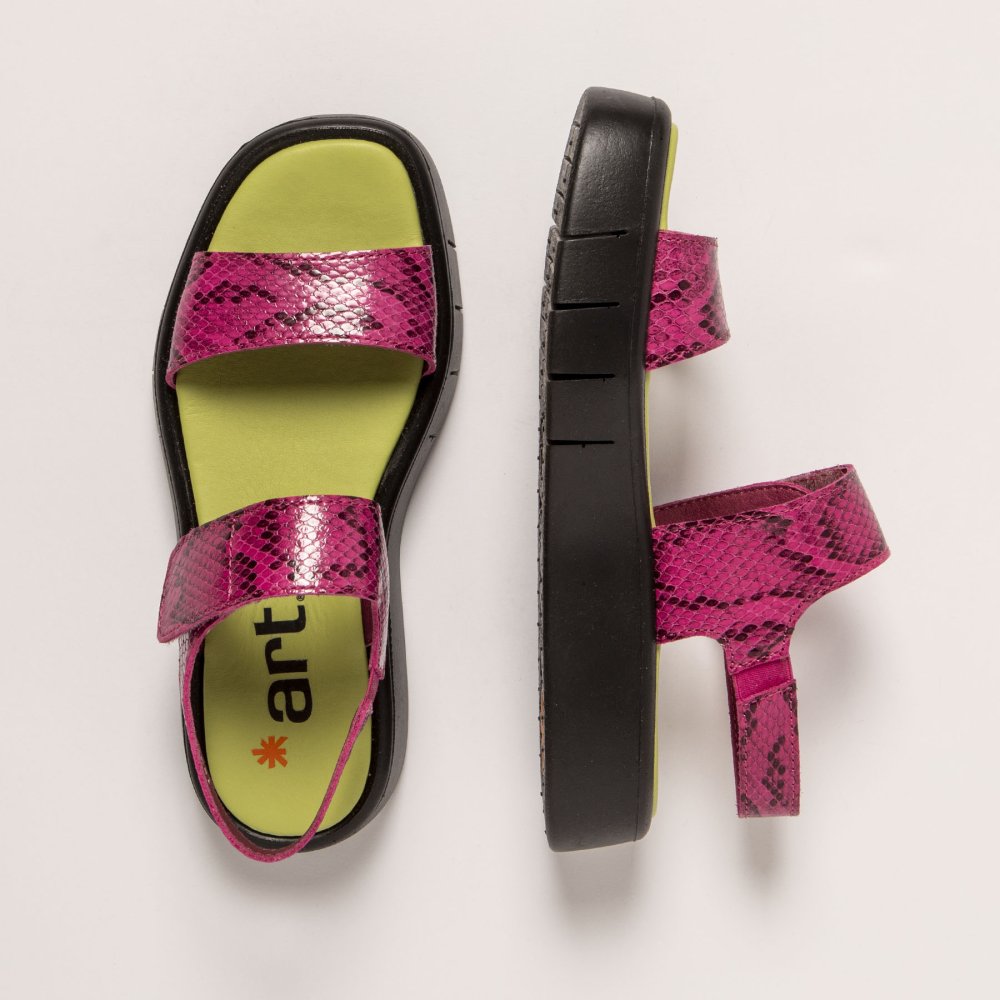 Art | Malaga Sandal 1854F | Snake Fuchsia